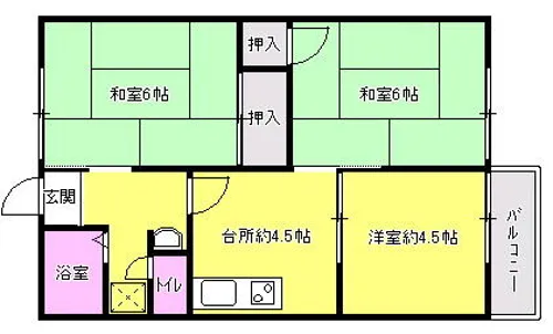 広川ハイツC棟【102号室】の間取り