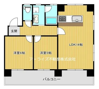 リ・ボーン片野【201号室】の間取り