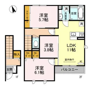 エルポルト 悠【2階】の間取り