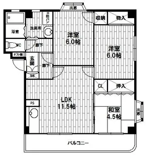 兵庫県宝塚市山本中2丁目【マンション】の間取り