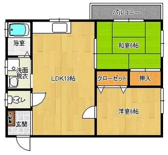 コーポ浅倉Ⅱ【3階】の間取り