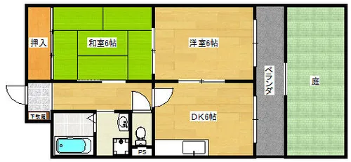 エスポワール森友【102号室】の間取り
