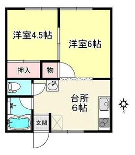 ニューライフ大内野Ⅰ【105号室】の間取り
