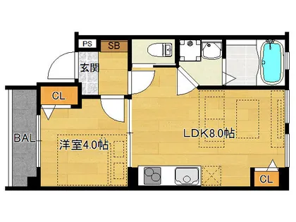 villa Decollete天神【2階】の間取り