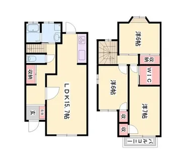 デュオフォルム御立【C-1号室】の間取り