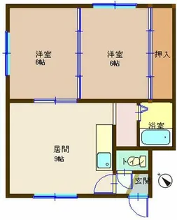 北野マンションD棟【102号室】の間取り