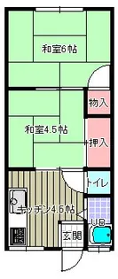 広美荘E号【E号室】の間取り