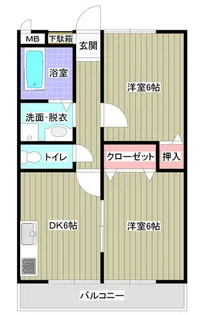 シャトー立田川【3階】の間取り