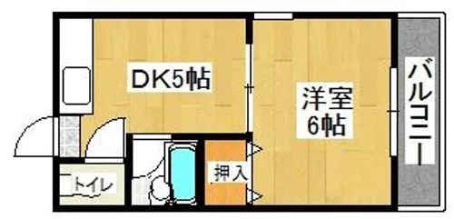 ハッピーハイツ津古【203号室】の間取り