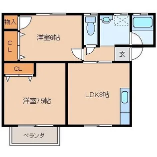 エーリス【201号室】の間取り