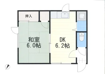 メゾンド北大A棟【101号室】の間取り