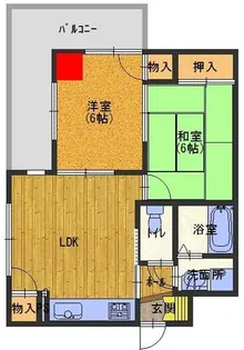 千舟リバービューマンション【202号室】の間取り