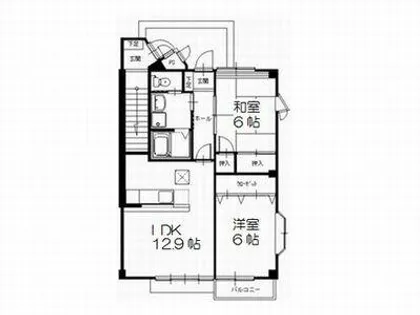 ハイステージISAHO B棟【B-102号室】の間取り