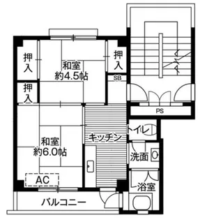 ビレッジハウス北条第三1号棟【5階】の間取り