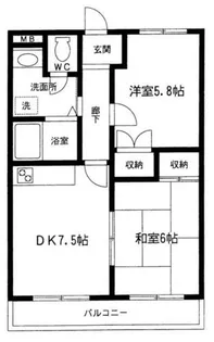 ウイングコート中浜タウン【203号室】の間取り