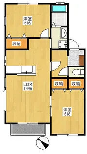 ピュアハイツ2B棟【1階】の間取り