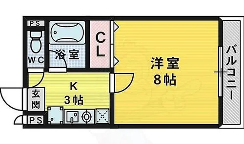 大阪府堺市西区津久野町3丁【マンション】の間取り