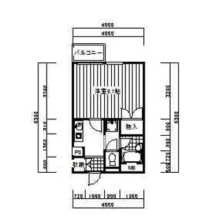 イースト神戸本山【406号室】の間取り