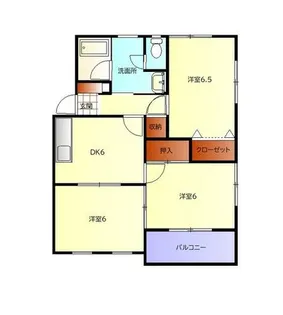 サンンプレイス吉志【1階】の間取り