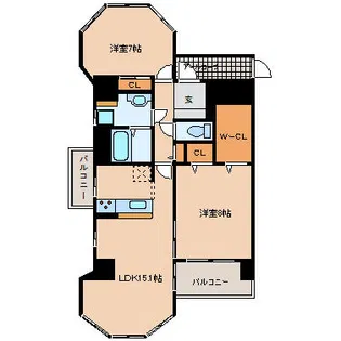 ポンプルムース【406号室】の間取り