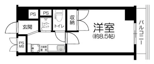 天満橋グリーンコーポラス【6階】の間取り