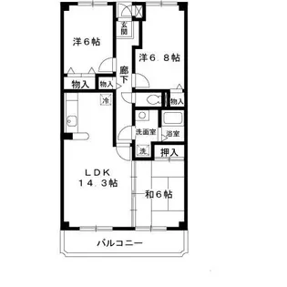 大阪府箕面市新稲7丁目【マンション】の間取り