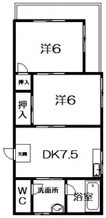 メゾンドフルール生駒壱番館【1階】の間取り