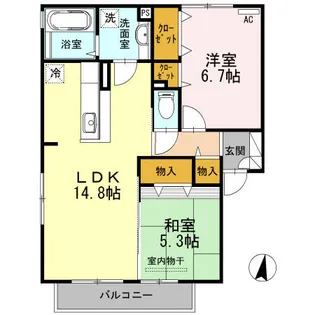 大阪府箕面市稲1丁目【マンション】の間取り