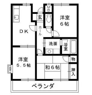 ベルメゾン上松【203号室】の間取り