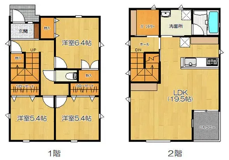 兵庫県姫路市飾磨区今在家北1丁目【一戸建】の間取り