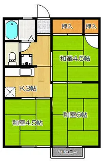 フジイコーポ【2-2号室】の間取り