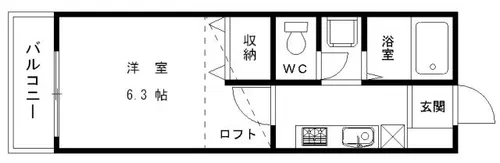 ピア舞松原【105号室】の間取り