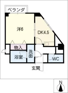 fビル東山【6C号室】の間取り