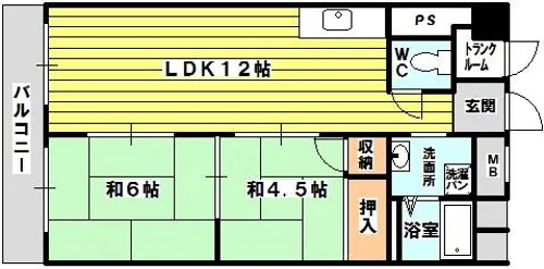 モリハイム豊里Ⅲ【204号室】の間取り