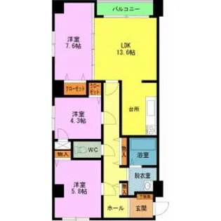 ハッピーマンション【301号室】の間取り