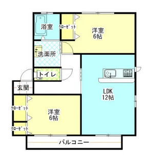 メゾンヴェルデ【201号室】の間取り