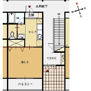 ハイツテルル【1階】の間取り