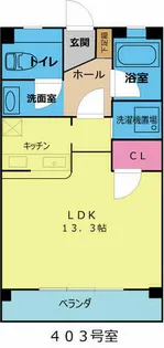 OS・SKYマンション鹿子【403号室】の間取り