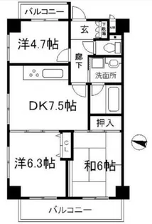 デ・リード神戸相楽園【4階】の間取り