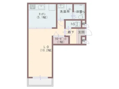 兵庫県姫路市広畑区西蒲田【マンション】の間取り