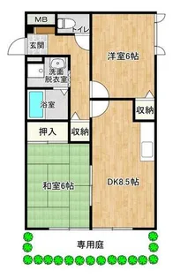 サンビレッジ塩浜【B-102号室】の間取り