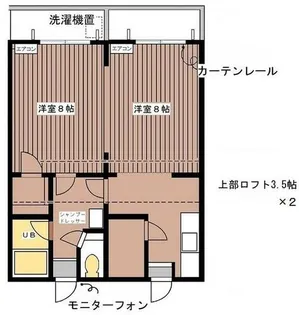 セザンヌ南郷公園【208号室】の間取り