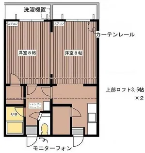 セザンヌ南郷公園【208号室】の間取り