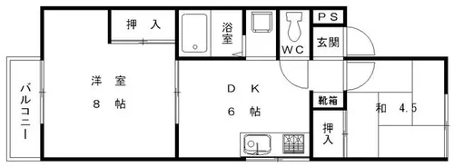 ルート浦園Ⅰ【B201号室】の間取り