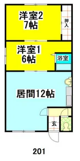 上島マンション【201号室】の間取り