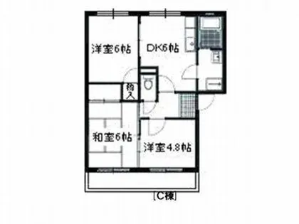 サンライズフジ C棟【2階】の間取り