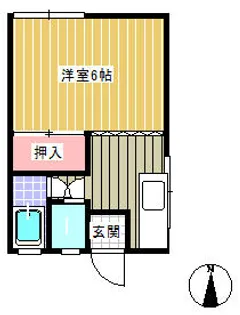 みたにコーポ【A-4号室】の間取り