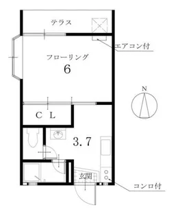 ハイツ堀ノ内【1階】の間取り