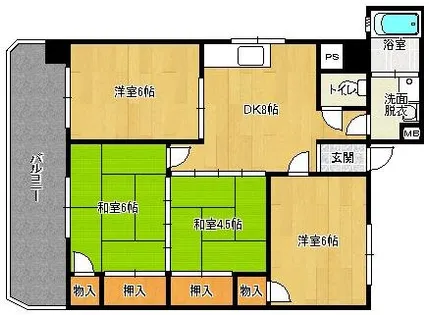 米谷木町第4ビル【304号室】の間取り
