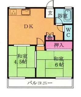 福岡県久留米市長門石町【アパート】の間取り